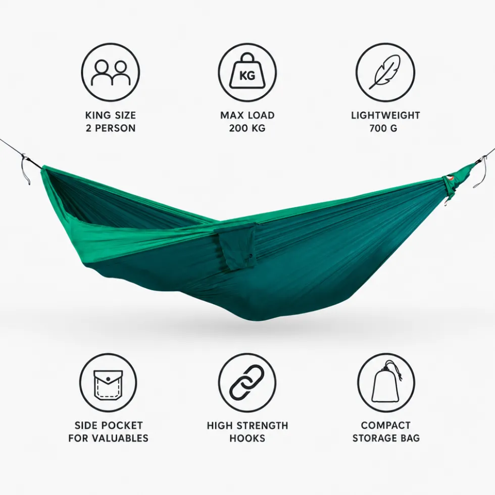 Amache Ticket To The Moon King Size Hammock Emerald Green