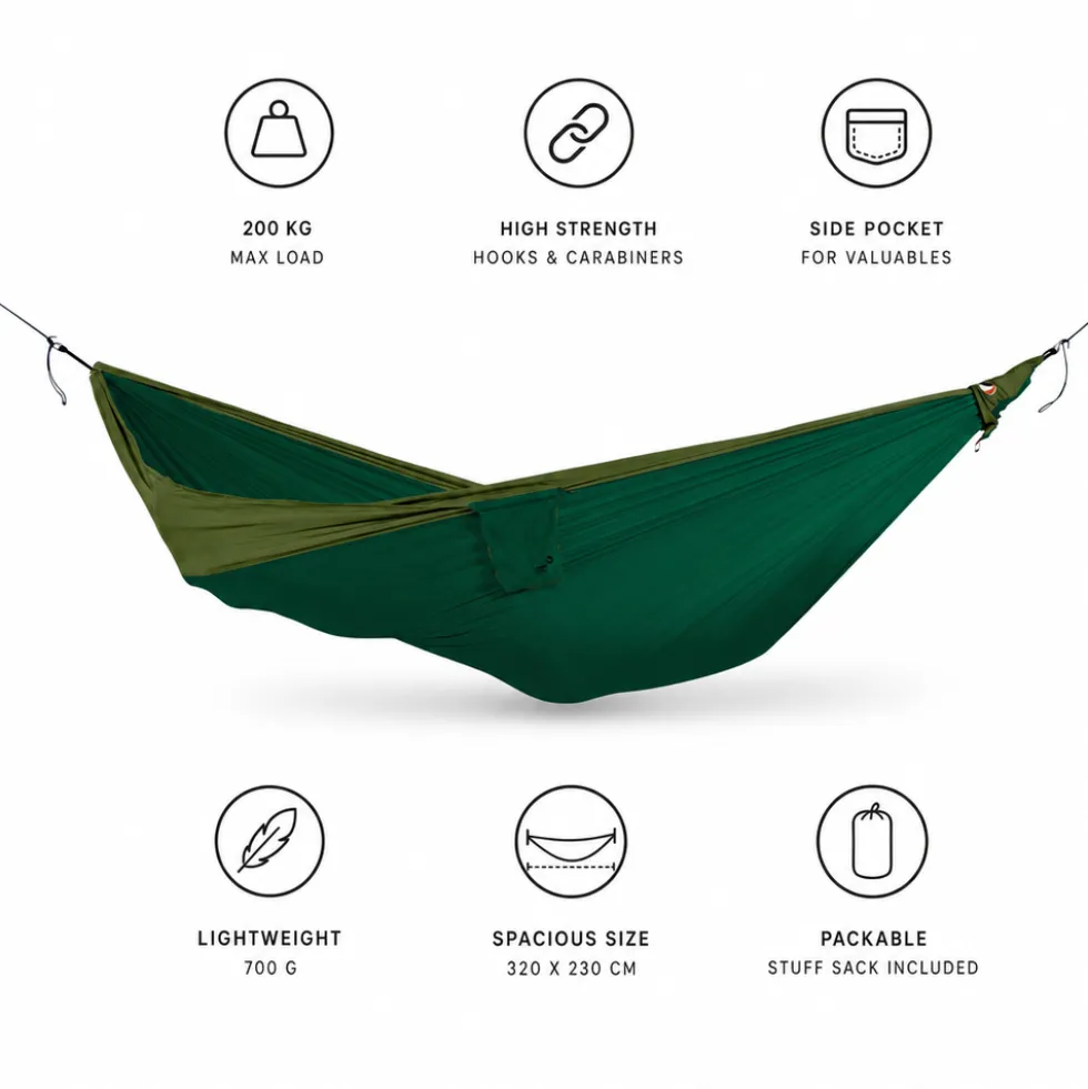 Amache Ticket To The Moon King Size Hammock Dark Green Leaf Green