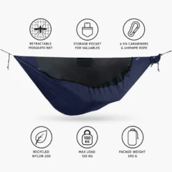Amache Ticket To The Moon Lightest Pro Hammock Navy Blue