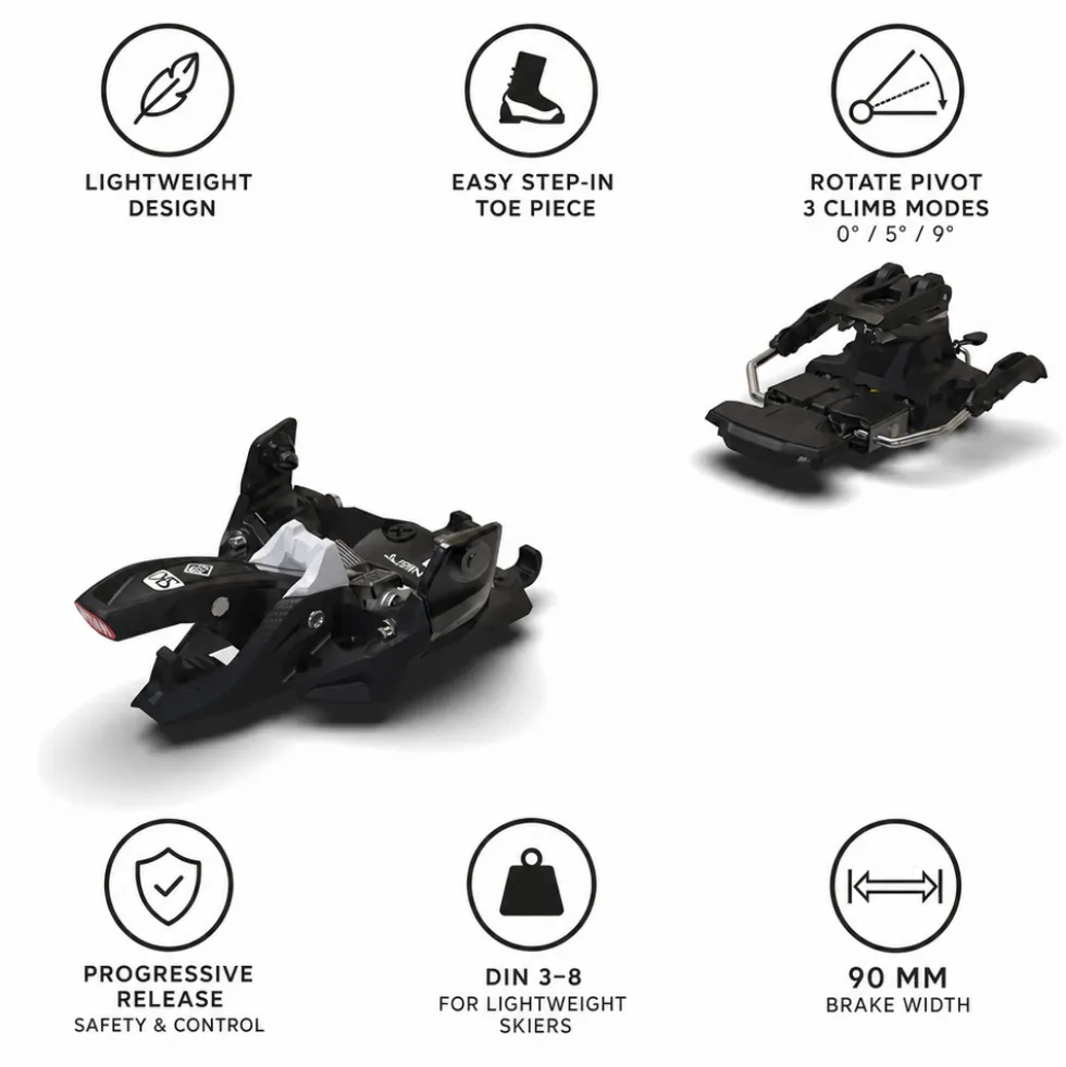 Attacchi da sci alpinismo Marker Alpinist 8 90mm Black