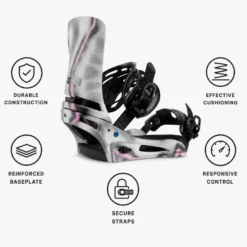 Attacchi Snowboard Burton Cartel X Pink Gray