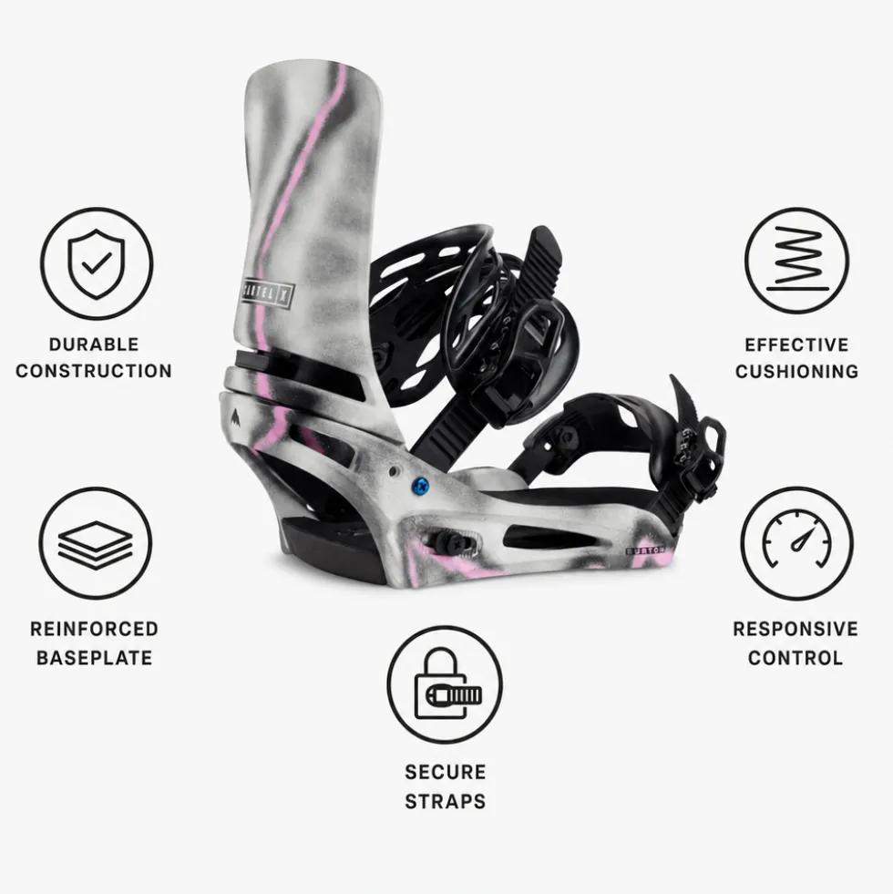 Attacchi Snowboard Burton Cartel X Pink Gray