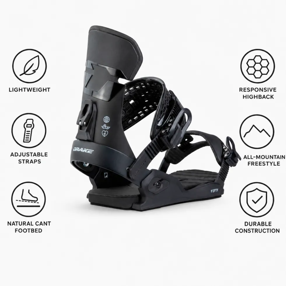 Attacchi Snowboard Drake Fifty Black