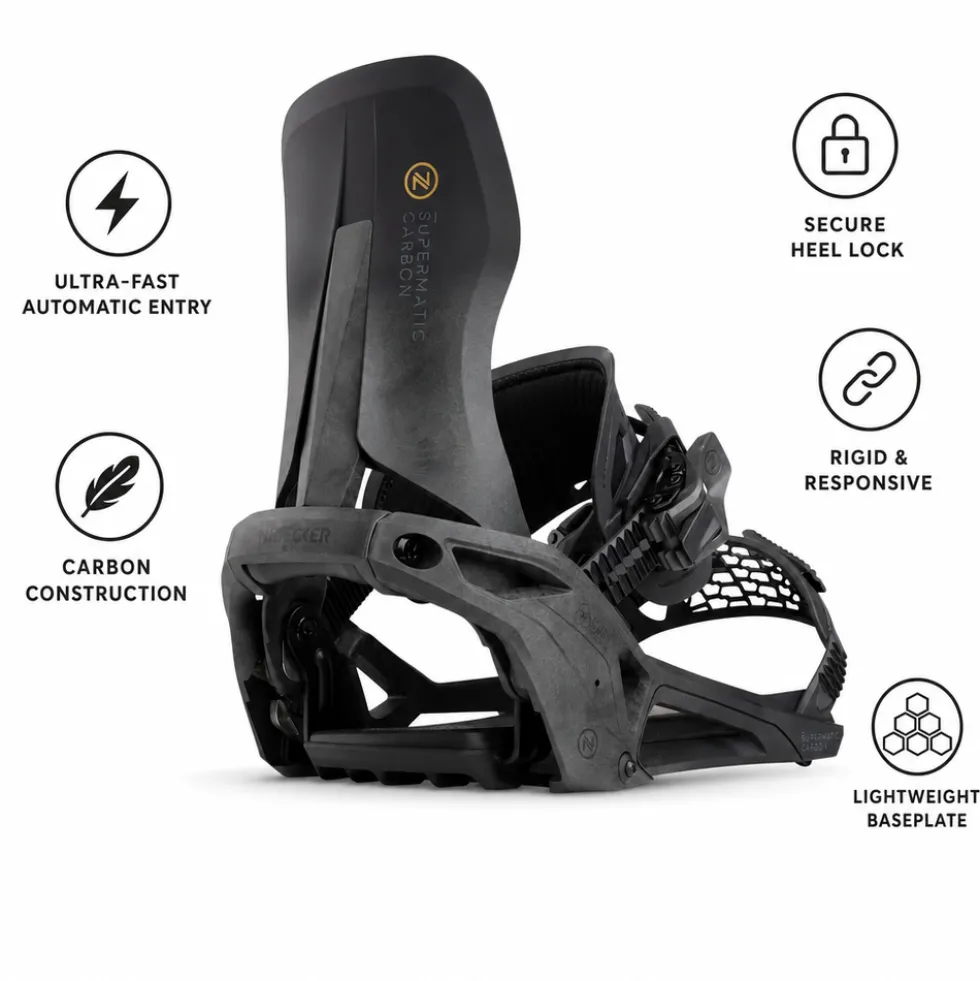 Attacchi Snowboard Nidecker Supermatic Carbon Black