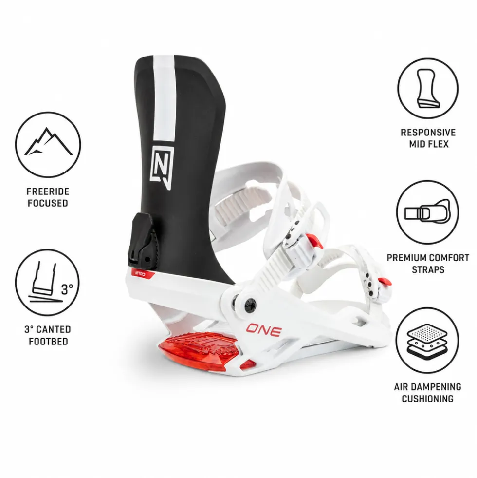 Attacchi Snowboard Nitro One Black-White-Red