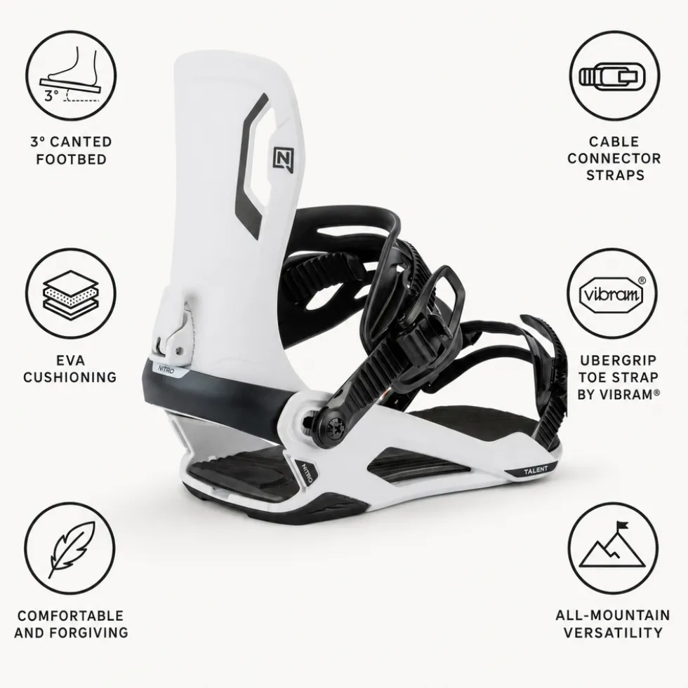Attacchi Snowboard Nitro Talent White
