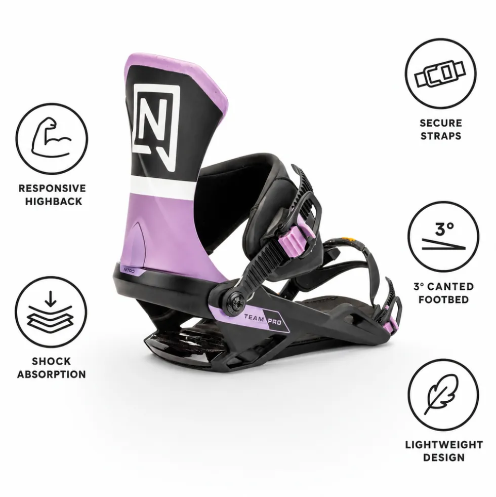Attacchi Snowboard Nitro Team Pro Lilac