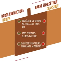Barrette energetiche Baouw Extra Bio 50 g Cacahuète Crunchy