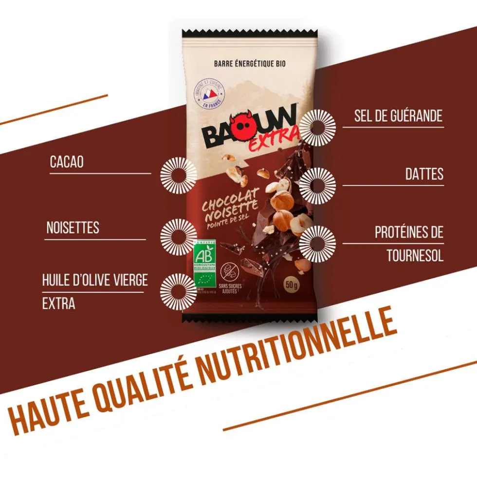 Barrette energetiche Baouw Extra Bio 50 g Chocolat Noisette