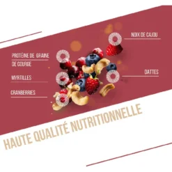 Barrette energetiche Baouw Protéinée Bio 50 g. Fruits Rouges & Cajou