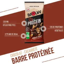 Barrette energetiche Baouw Protéinée Bio 50 g. Chocolat & Cacahuète