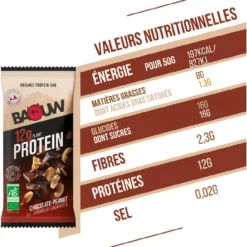 Barrette energetiche Baouw Protéinée Bio 50 g. Chocolat & Cacahuète