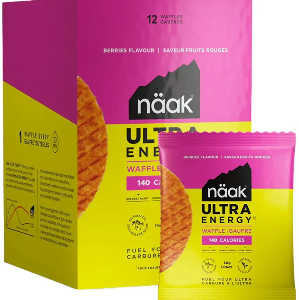 Barrette energetiche Naak Ultra Energy Waffles Pack 30 g. (x12) Berries