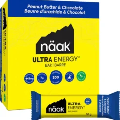 Barrette energetiche Naak Ultra Energy Bars Pack 50 g. x12 Peanut Butter Chocolate