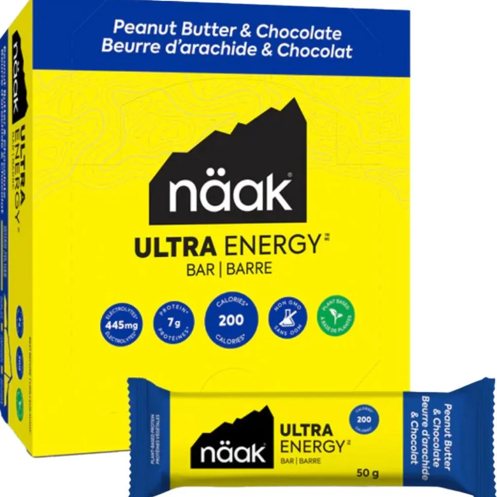 Barrette energetiche Naak Ultra Energy Bars Pack 50 g. x12 Peanut Butter Chocolate
