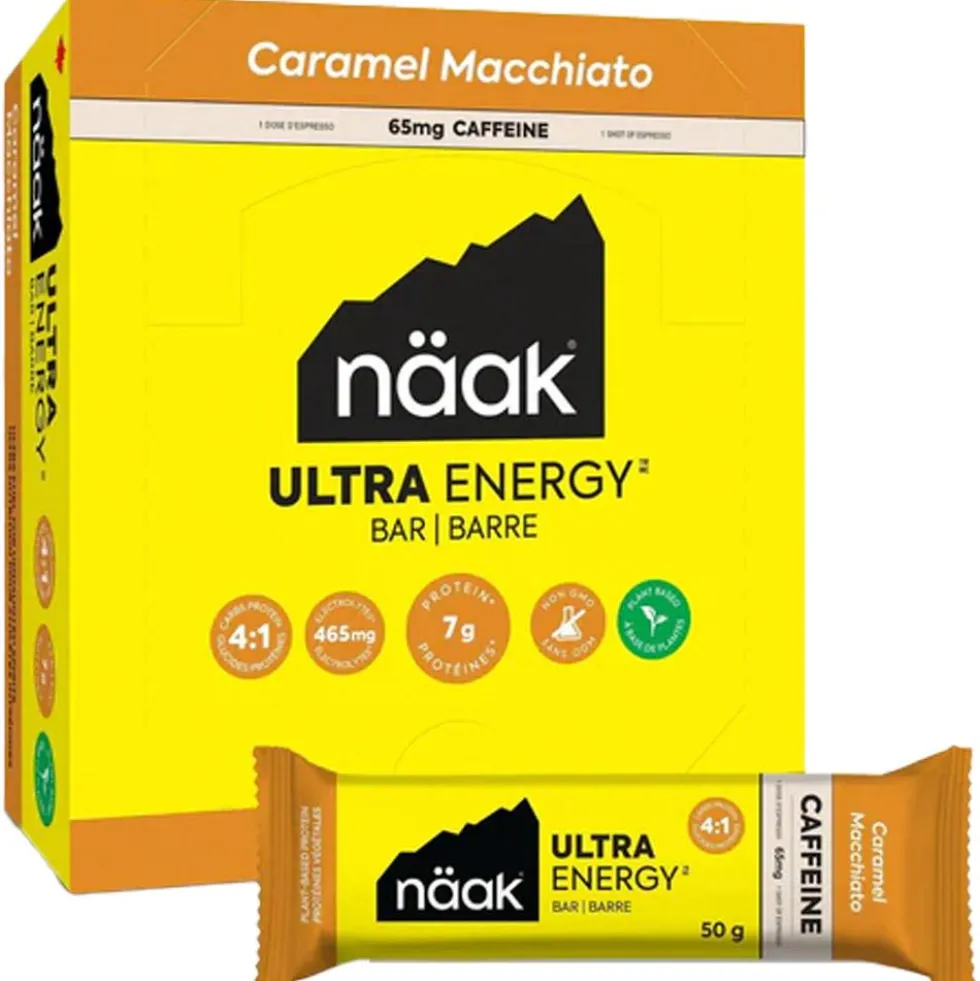 Barrette energetiche Naak Ultra Energy Caffeine Bars 50 g. Caramel Macchiato