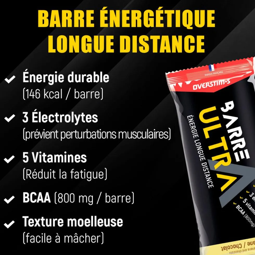 Barrette energetiche Overstims Ultra Bar 40 g. Banane & Chocolat
