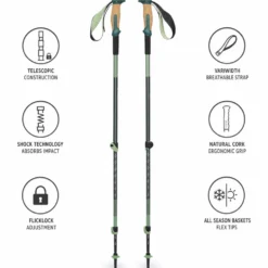 Bastoncini Black Diamond Trail Vista Shock Trek 110-140 cm Deep Woods