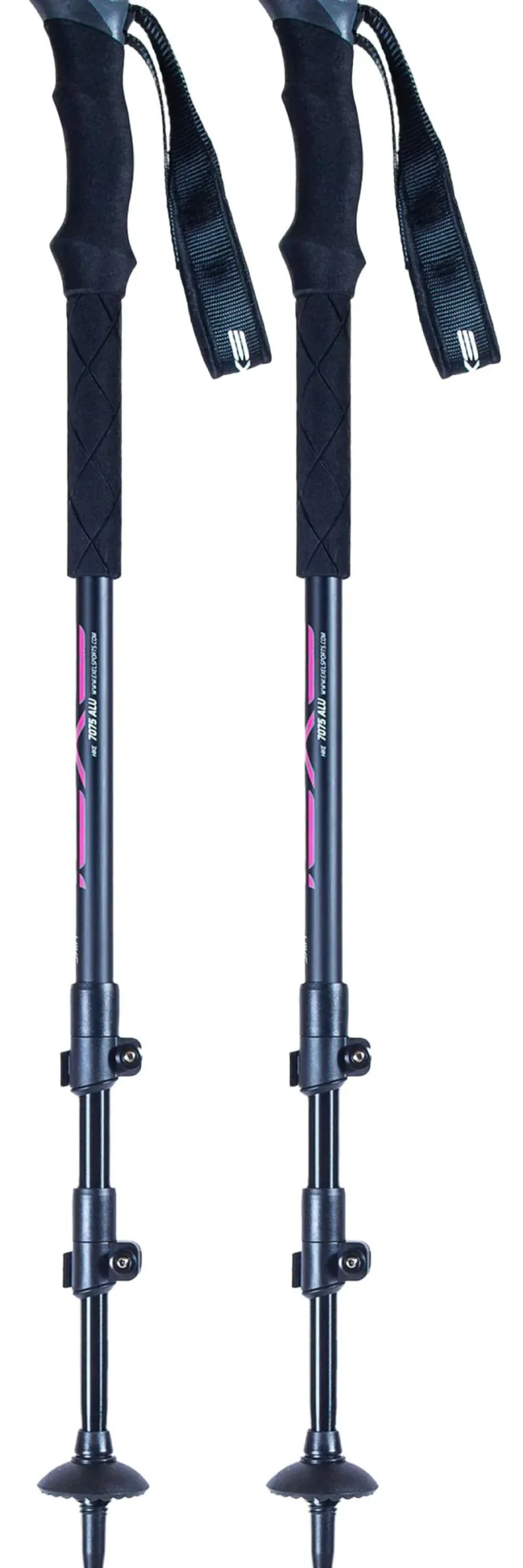 Bastoncini Exel Hike Alu 100-135 Black Pink