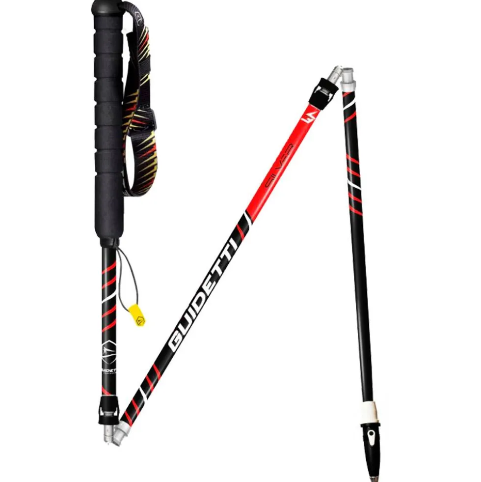Bastoncini Guidetti Flashlock Silver Aéro Alu Noir Rouge