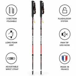 Bastoncini Guidetti Flashlock Silver Aéro Alu Noir Rouge