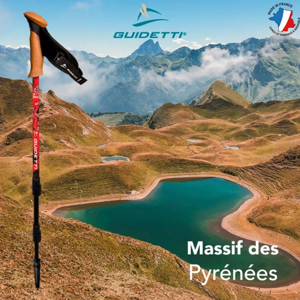 Bastoncini Guidetti Région Alu 62-135 cm Massif des Pyrénées
