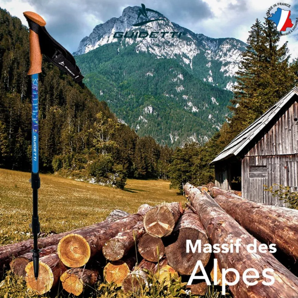 Bastoncini Guidetti Région Alu 62-135 cm Massif des Alpes