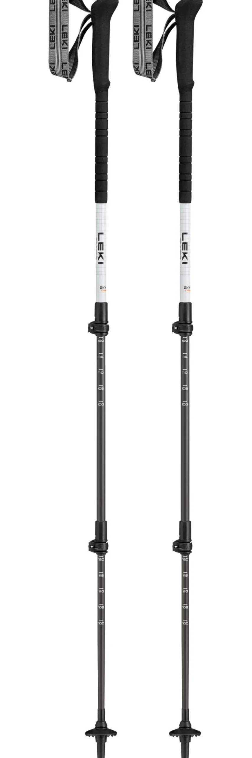 Bastoncini Leki Skytera Carbon Lite 100-135 cm White Black Neon Orange