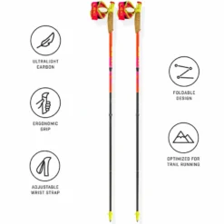 Bastoncini Leki Ultratrail Fx.One Superlite Neon Pink Pastel Orange Neon Yellow