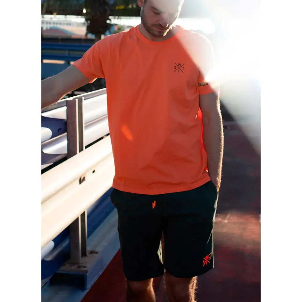 Bermudas Watts Venice Black Fluo Orange