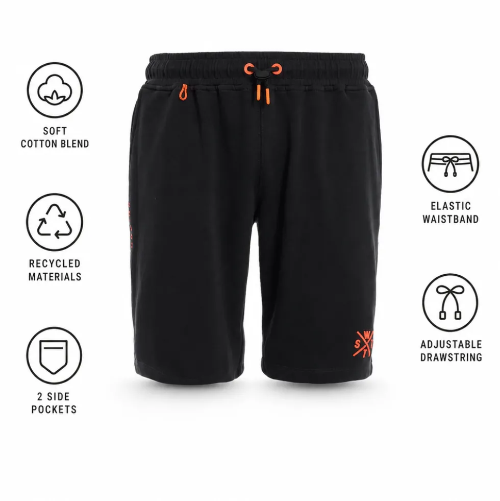 Bermudas Watts Venice Black Fluo Orange
