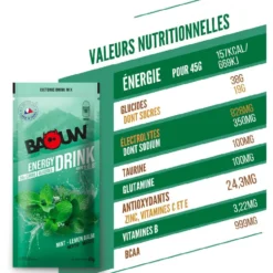 Bevi Baouw Boisson Isotonique Bio Sachet 45 g. Menthe Mélisse