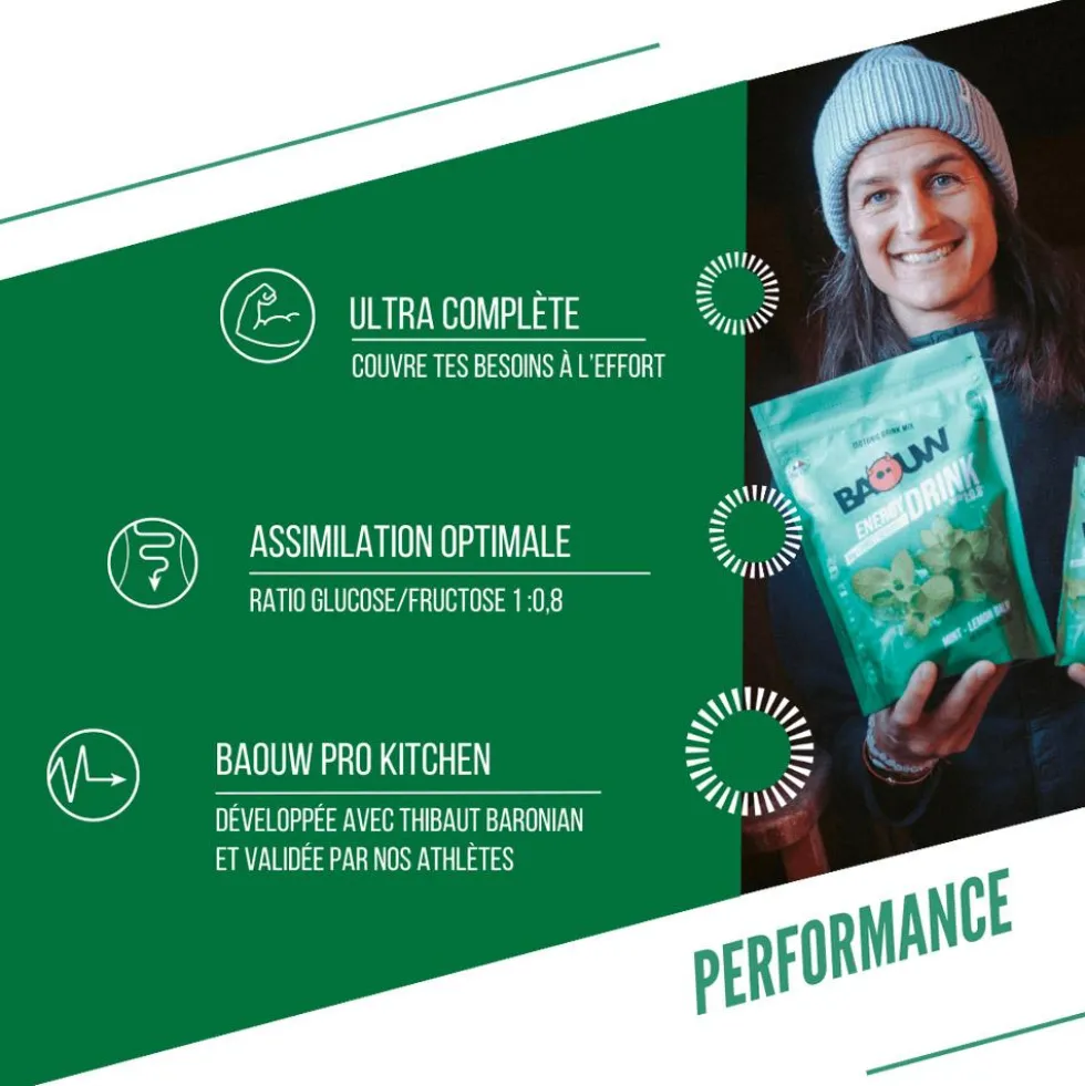 Bevi Baouw Énergétique Isotonique Bio 585 g. Menthe Mélisse