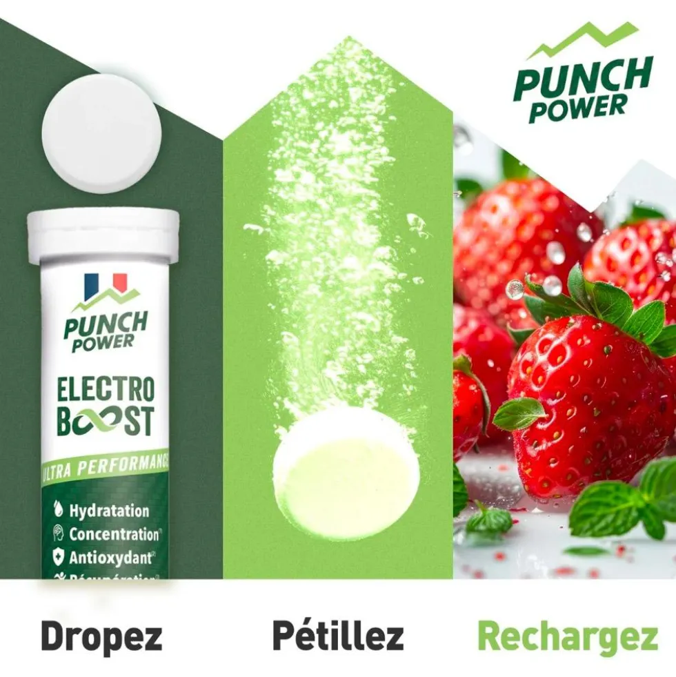Bevi Punch Power Electroboost - Tube 20 Comprimés Fraise