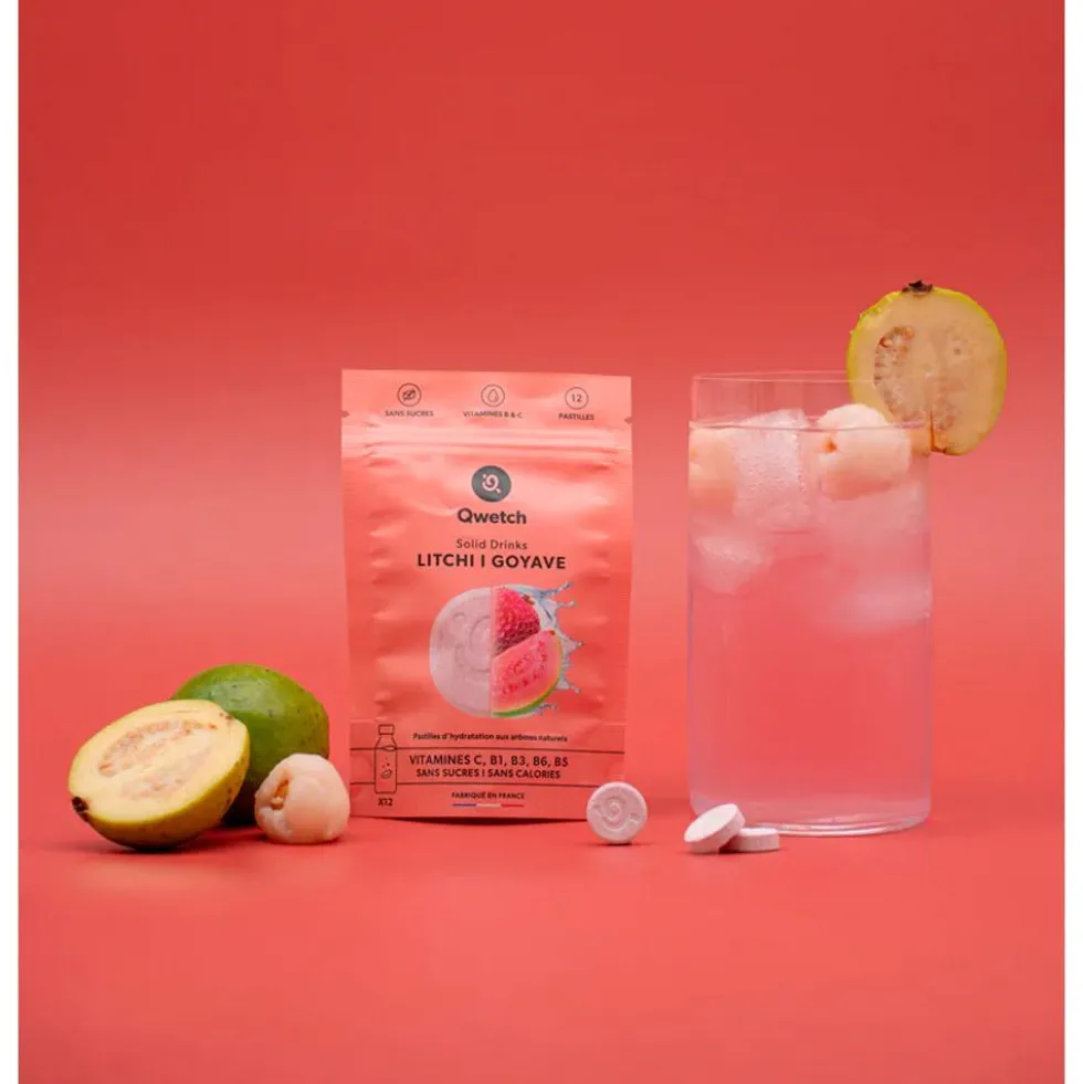 Bevi Qwetch Solid Drinks Bio (x12) Litchi & Goyave