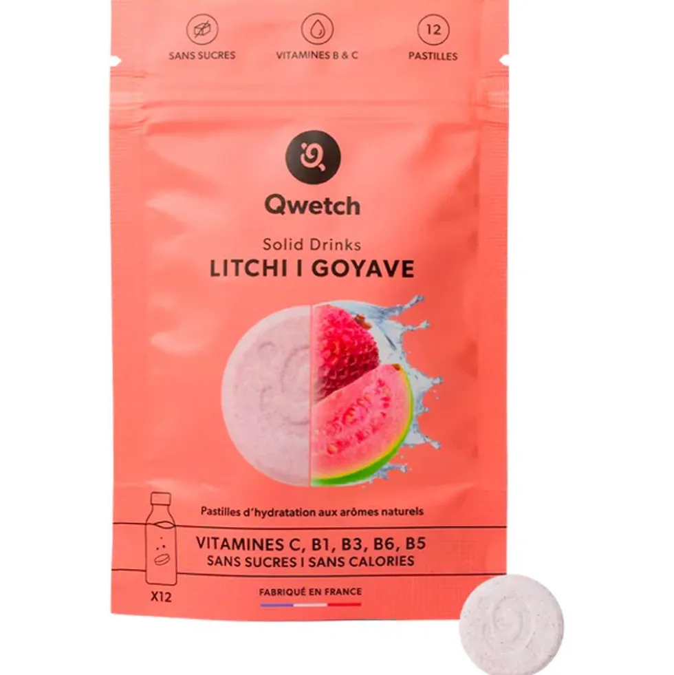 Bevi Qwetch Solid Drinks Bio (x12) Litchi & Goyave