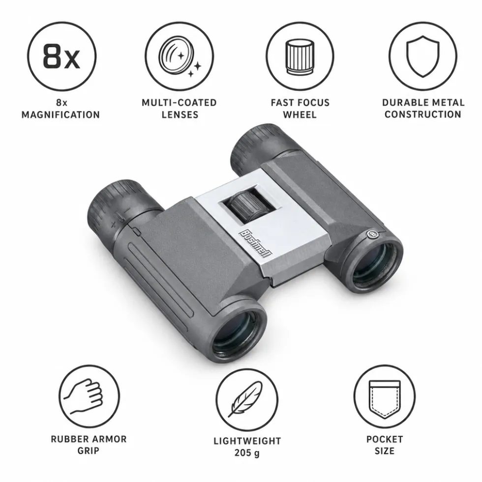 Binocoli Bushnell Powerview 2 8x21 Anthracite