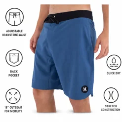 Boardshort Hurley Phantom O&O Solid 18' Abyss