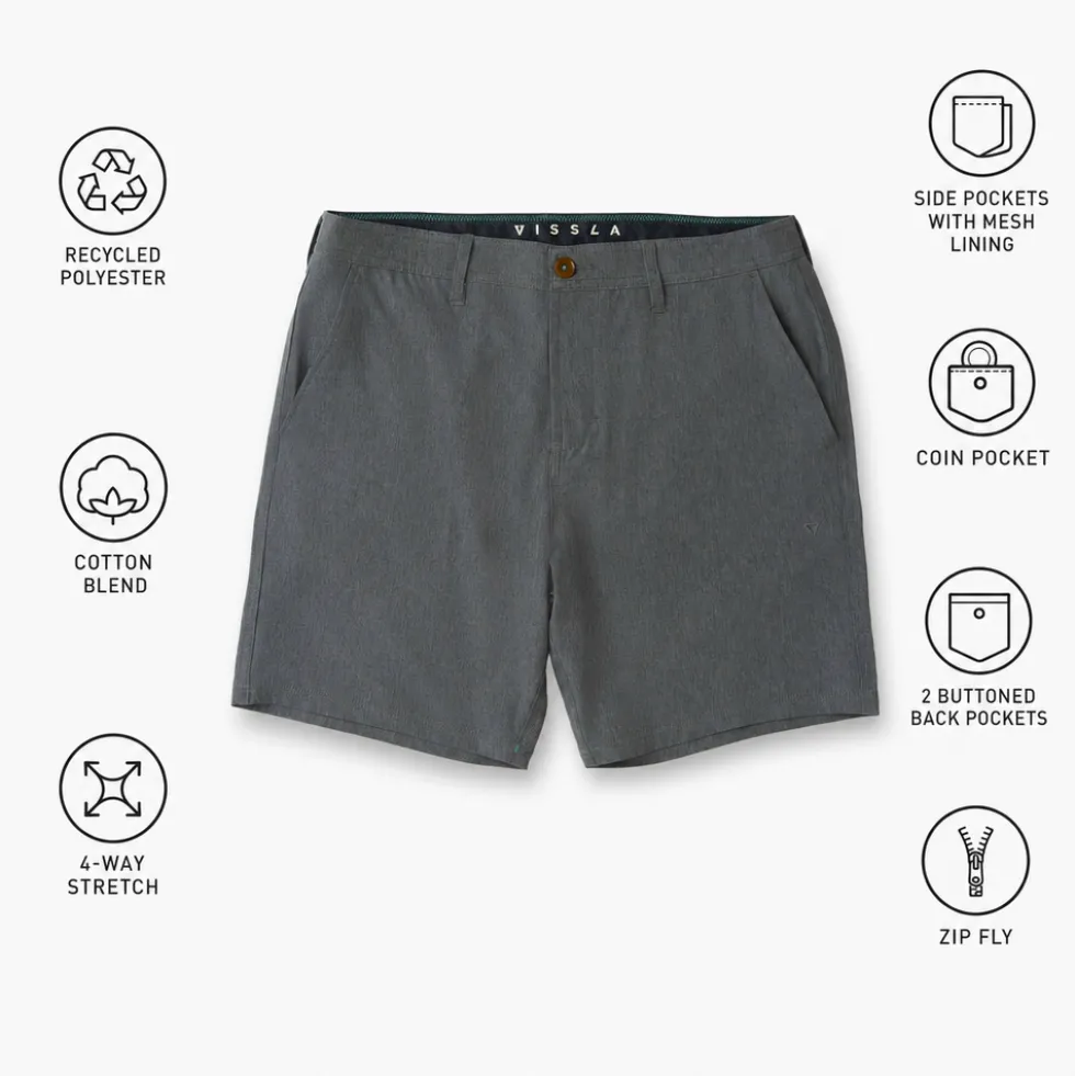 Boardshort Vissla Canyons 25 Hybrid 18.5" Walk Phantom
