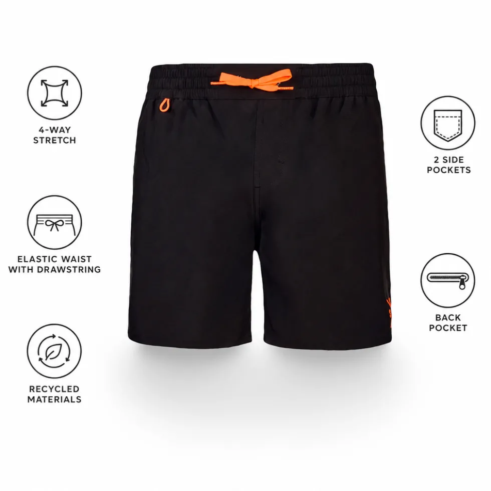 Boardshort Watts Rxmalibu Black Fluo Orange
