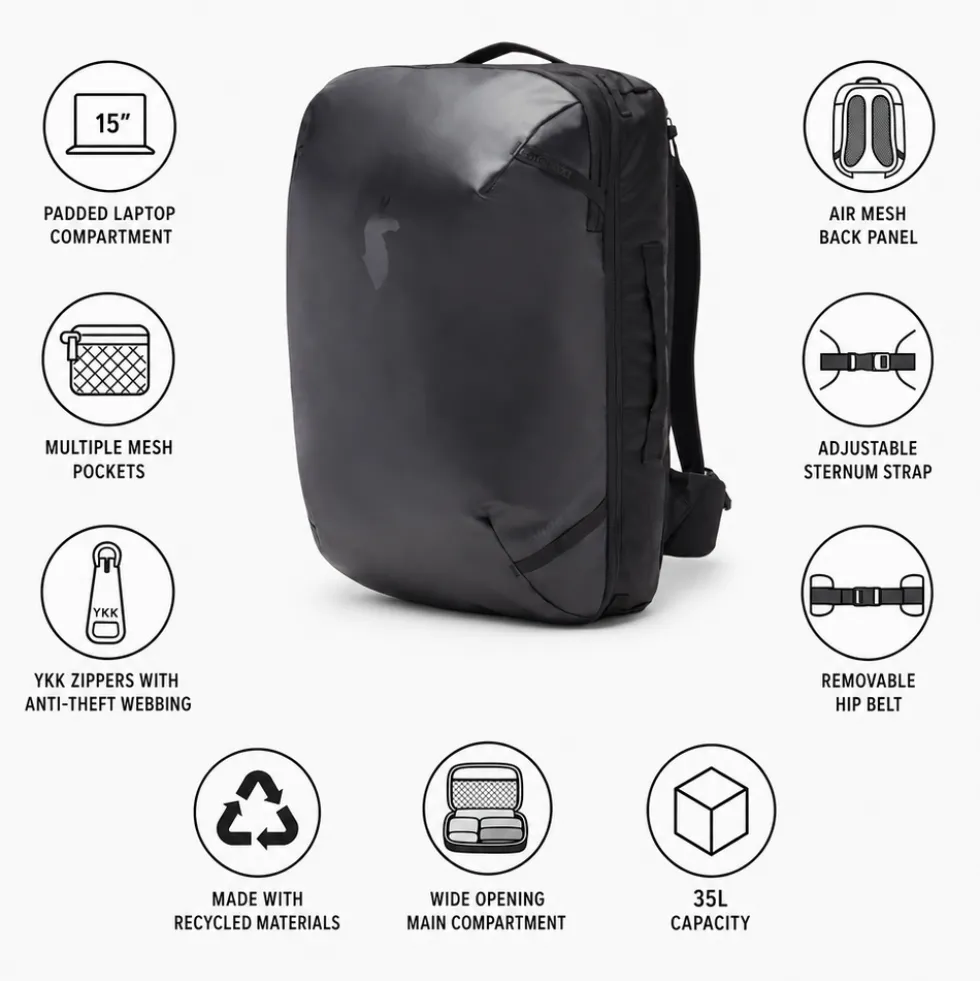 Borsone Cotopaxi Allpa 35L Travel Pack Cotopaxi Black