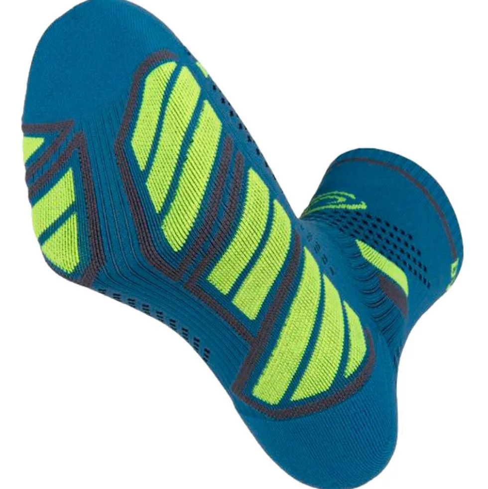 Calze Bv Sport Trail Socks Ultra Mid Bleu Jaune