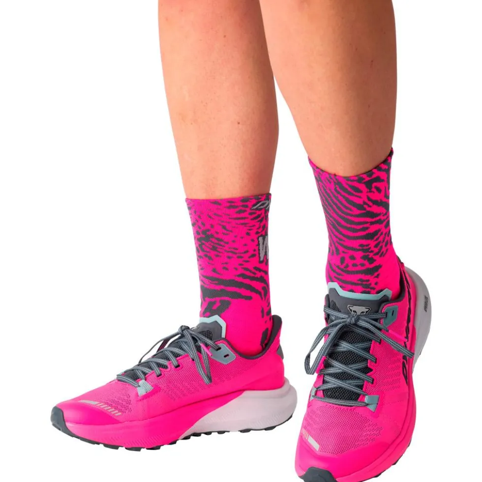 Calze Dynafit Run Wild Crew Socks Pink Glo