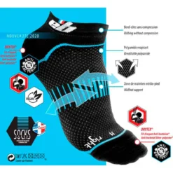 Calze EB Carbon Socks Noir Bleu