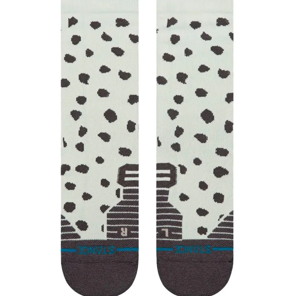 Calze Stance Perf Run Womens Crew Mid Cushion Sock Leopard Light Blue