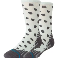 Calze Stance Perf Run Womens Crew Mid Cushion Sock Leopard Light Blue
