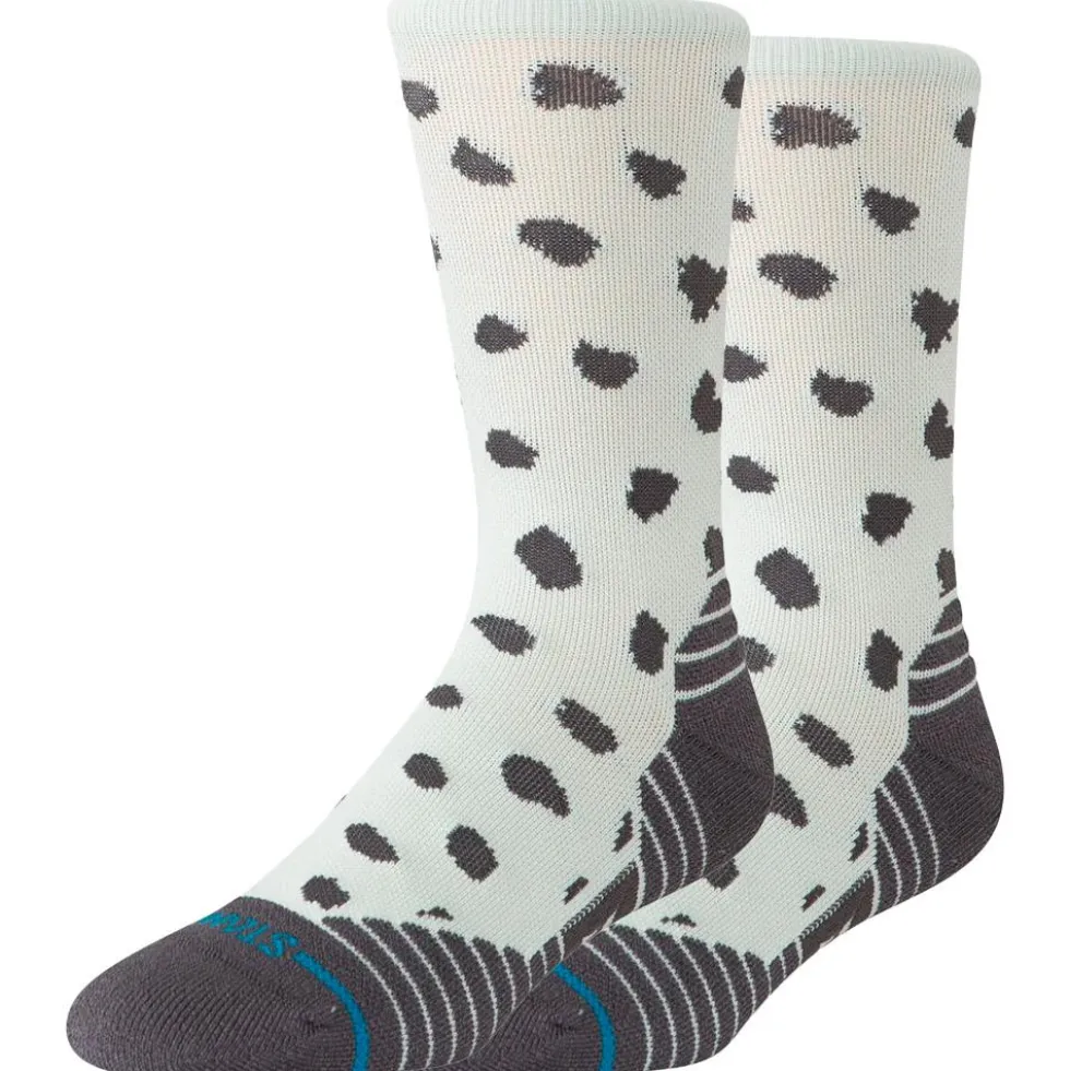 Calze Stance Perf Run Womens Crew Mid Cushion Sock Leopard Light Blue