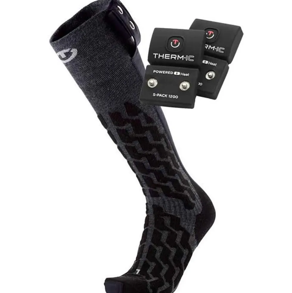 Calze Therm-Ic Powersock Set Heat Fusion Uni + S-Pack 1200 Black Grey