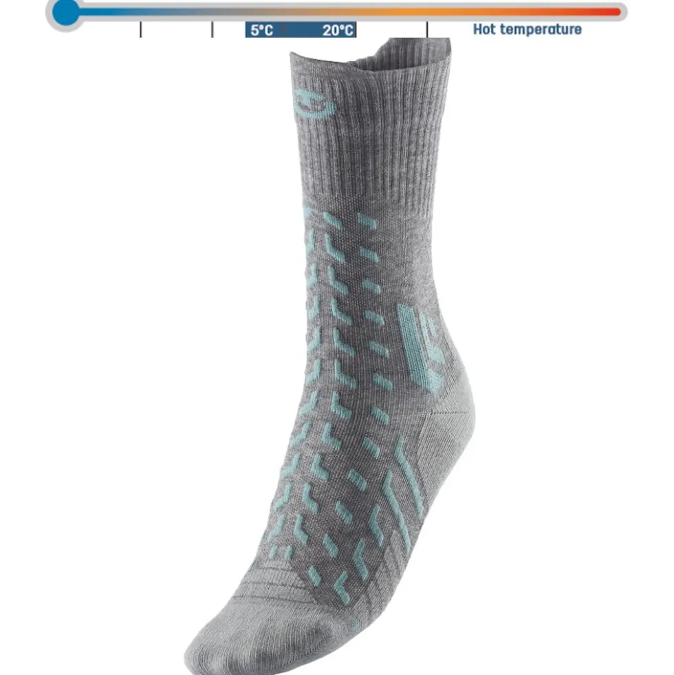 Calze Therm-Ic Trekking Cool Light Crew Lady Gris Clair Turquoise