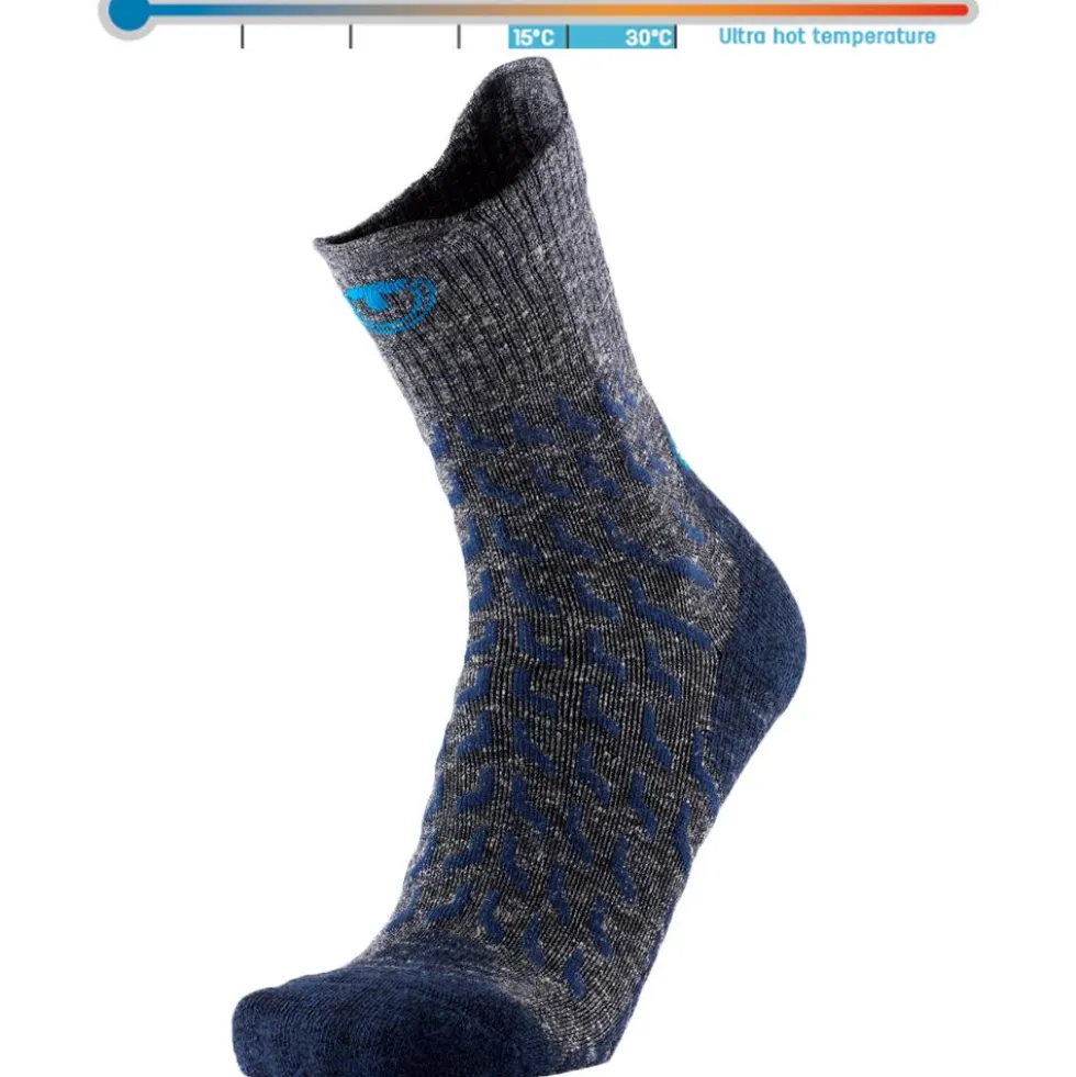 Calze Therm-Ic Trekking Ultra Cool Linen Crew Bleu Marine Gris